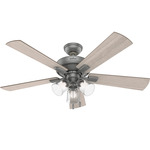 Crestfield Ceiling Fan with Light - Matte Silver / Light Gray Oak / Warm Grey Oak