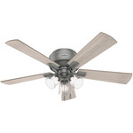 Crestfield Low Profile Ceiling Fan with Light - Matte Silver / Light Gray Oak