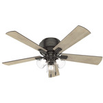 Crestfield Low Profile Ceiling Fan with Light - Noble Bronze / Bleached Grey Pine / Greyed Walnut