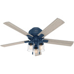 Hartland Low Profile Ceiling Fan - Indigo Blue / Light Gray Oak