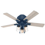 Hartland Low Profile Ceiling Fan - Indigo Blue / Light Gray Oak