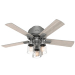 Hartland Low Profile Ceiling Fan - Matte Silver / Light Gray Oak