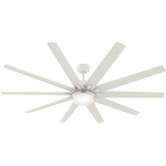 Overton Outdoor Ceiling Fan with Light - Matte White / Matte White