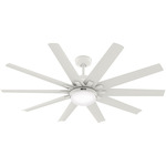 Overton Outdoor Ceiling Fan with Light - Matte White / Matte White