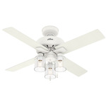 Pelston Ceiling Fan - Matte White / White Grain