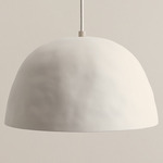 Dome Pendant - Bone / White Clay