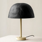 Dome Table Lamp - Bone / Black Clay Shade