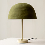Dome Table Lamp - Bone / Green Clay Shade