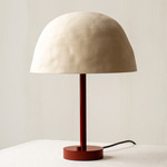 Dome Table Lamp - Oxide Red / White Clay Shade