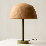 Dome Table Lamp - Reed Green / Tan Clay Shade