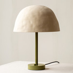 Dome Table Lamp - Reed Green / White Clay Shade