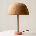 Dome Table Lamp - Peach / Tan Clay Shade