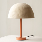 Dome Table Lamp - Peach / White Clay Shade