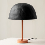 Dome Table Lamp - Peach / Black Clay Shade
