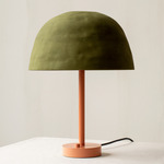 Dome Table Lamp - Peach / Green Clay