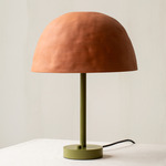 Dome Table Lamp - Reed Green / Terracotta Shade