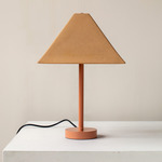 Pyramid Table Lamp - Peach / Tan Clay