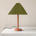 Pyramid Table Lamp - Peach / Green Clay