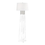Acrylic Floor Lamp - Polished Nickel / White