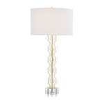 Acrylic Gold Leaf Table Lamp - Gold Leaf / White