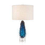 Amalfi Blue & Clear Glass Table Lamp - Blue / White