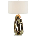 Amorphic Table Lamp - Antique Brass / Off White