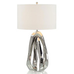 Amorphic Nickel Table Lamp - Polished Nickel / Off White