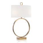 Antique Brass Table Lamp - Antique Brass / White Linen