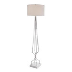 Architectural Floor Lamp - Polished Nickel / White