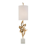 Architectural Ribbon Table Lamp - Polished Brass / White