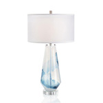 Blue Cloud Glass Table Lamp - Glass / White Organza