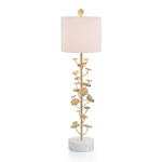 Brass Plated Table Lamp - Brass / White