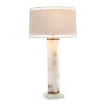 Alabaster Cross Table Lamp - Alabaster / White