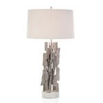 Brutalist Table Lamp - Washed Nickel / Off White