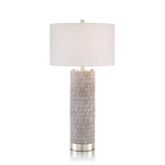 Cast Stone Table Lamp - Stonewashed / Off White