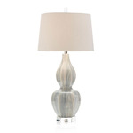 Ceramic Urn Table Lamp - Light Blue / Off White