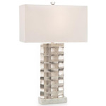 Chiseled Table Lamp - Polished Nickel / White