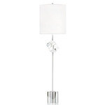 Crystal Cube Buffet Lamp - Silver Plated / Off White