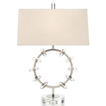 Crystal Wand Table Lamp - Nickel Plated / Off White