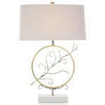 Encircled Branch Table Lamp - White Marble / Off White