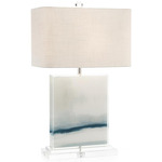 Enigma Table Lamp - White / White Linen