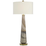 Furling Buffet Lamp - Brown / Off White