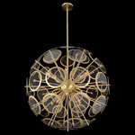 Genesis Globe Pendant - Antique Brass / Clear