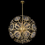 Genesis Globe Pendant - Antique Brass / Clear