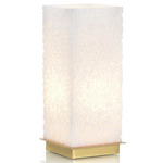 Square Carved Alabaster Table Lamp - Brushed Brass / Alabaster