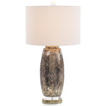 Glass Mosaic Table Lamp - Silver / Off White