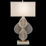 Glass Petal Table Lamp - Gold / White