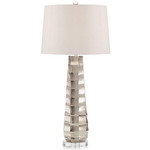 Chiseled Table Lamp - Silver / White