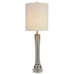 Gold Handblown Glass Table Lamp - Gold / White