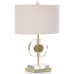 Half Moon Table Lamp - Polished Brass / Off White